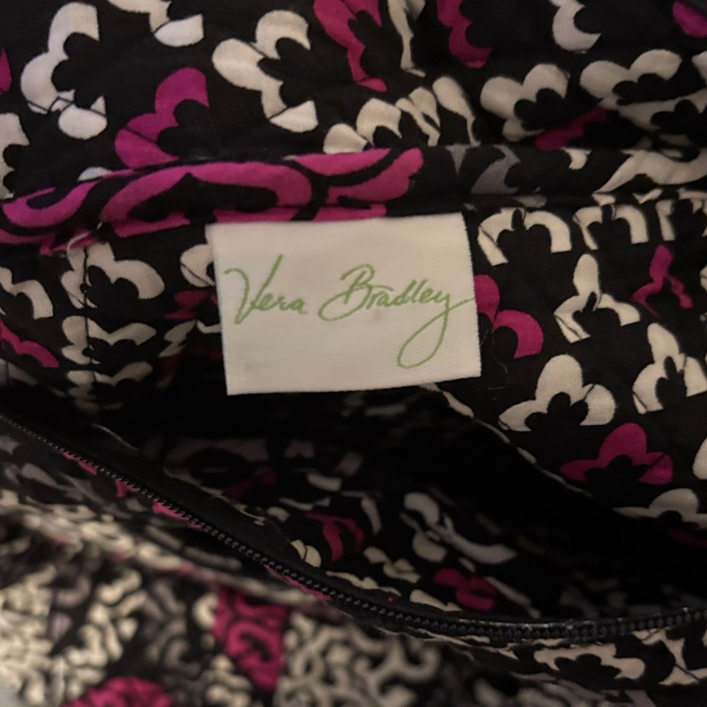 Vera Bradley Black and Purple Travel Duffel Bag with Crossbody and Handles - Picture 2 of 12